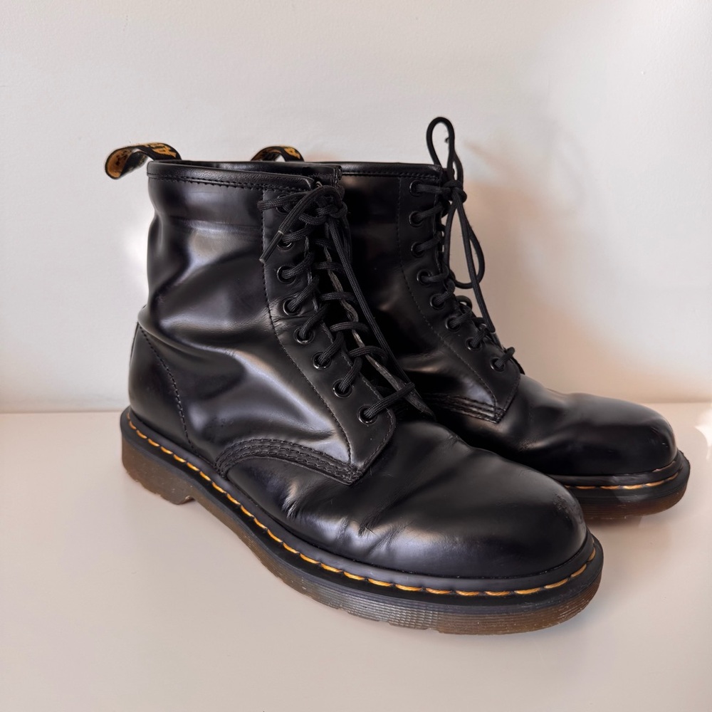 Dr Martens Black Leather Lace-Up Boots